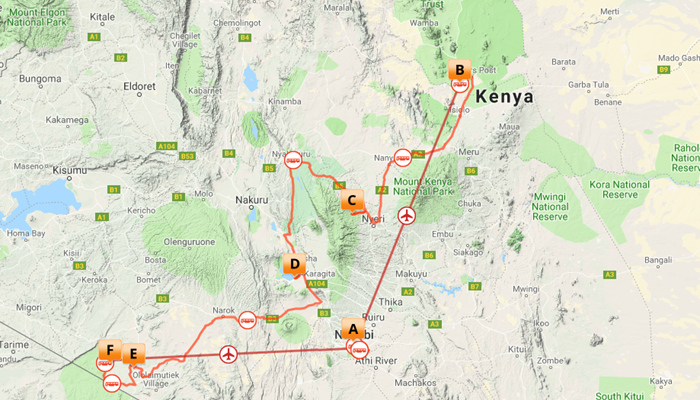 Kort over Rafiki Safari